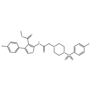 Methyl 2-[({4-[(4-fluorophenyl)sulfonyl]piperazin-1-yl}acetyl)amino]-4-(4-methylphenyl)thiophene-3-carboxylate Structure