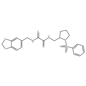 N1-(benzo[d][1,3]dioxol-5-ylmethyl)-N2-((1-(phenylsulfonyl)pyrrolidin-2-yl)methyl)oxalamide结构式