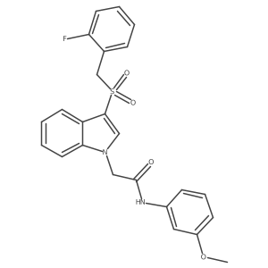 2-(3-((2-fluorobenzyl)sulfonyl)-1H-indol-1-yl)-N-(3-methoxyphenyl)acetamide结构式