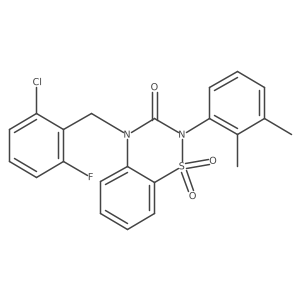4-(2-chloro-6-fluorobenzyl)-2-(2,3-dimethylphenyl)-2H-benzo[e][1,2,4]thiadiazin-3(4H)-one 1,1-dioxide结构式
