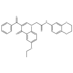 2-(3-benzoyl-6-ethoxy-4-oxoquinolin-1(4H)-yl)-N-(2,3-dihydrobenzo[b][1,4]dioxin-6-yl)acetamide Structure