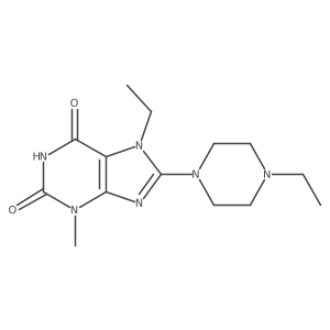 7-Ethyl-8-(4-ethylpiperazinyl)-3-methyl-1,3,7-trihydropurine-2,6-dione Structure