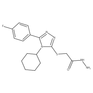 Acetic acid, 2-[[4-cyclohexyl-5-(4-fluorophenyl)-4H-1,2,4-triazol-3-yl]thio]-, hydrazide Structure