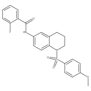 2-fluoro-N-[1-(4-methoxybenzenesulfonyl)-1,2,3,4-tetrahydroquinolin-6-yl]benzamide Structure