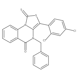 4-Benzyl-3-(2,4-dichlorophenyl)-1-thioxo-1H-thiazolo[3,4-a]quinazolin-5(4H)-one结构式