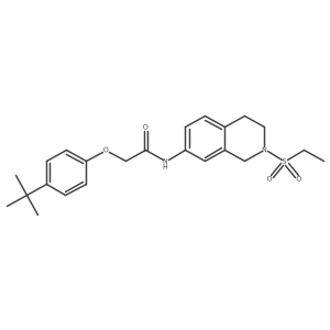 2-(4-(tert-butyl)phenoxy)-N-(2-(ethylsulfonyl)-1,2,3,4-tetrahydroisoquinolin-7-yl)acetamide结构式