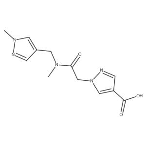 1-[2-[Methyl[(1-methyl-1H-pyrazol-4-yl)methyl]amino]-2-oxoethyl]-1H-pyrazole-4-carboxylic acid结构式