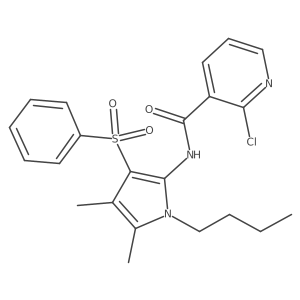 N-[1-butyl-4,5-dimethyl-3-(phenylsulfonyl)-1H-pyrrol-2-yl]-2-chloropyridine-3-carboxamide Structure