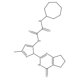 N1-cycloheptyl-N2-(3-methyl-1-(4-oxo-4,5,6,7-tetrahydro-3H-cyclopenta[d]pyrimidin-2-yl)-1H-pyrazol-5-yl)oxalamide结构式