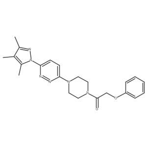 2-phenoxy-1-{4-[6-(3,4,5-trimethyl-1H-pyrazol-1-yl)pyridazin-3-yl]piperazin-1-yl}ethan-1-one结构式