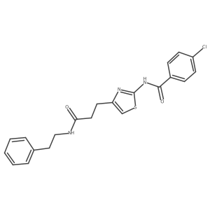 4-chloro-N-(4-(3-oxo-3-(phenethylamino)propyl)thiazol-2-yl)benzamide结构式