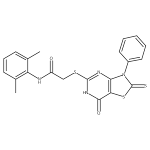 N-(2,6-dimethylphenyl)-2-((7-oxo-3-phenyl-2-thioxo-2,3,6,7-tetrahydrothiazolo[4,5-d]pyrimidin-5-yl)thio)acetamide Structure