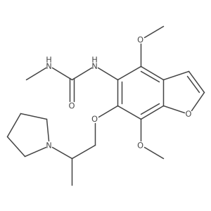 N-(4,7-Dimethoxy-6-(2-pyrrolidinopropoxy)-5-benzofuranyl)-N'-methylurea结构式