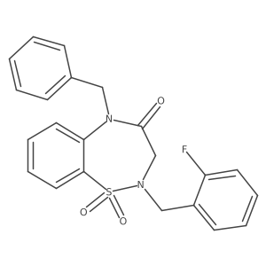 5-benzyl-2-(2-fluorobenzyl)-2,3-dihydro-1,2,5-benzothiadiazepin-4(5H)-one 1,1-dioxide结构式