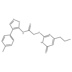 2-[(6-oxo-4-propyl-1H-pyrimidin-2-yl)sulfanyl]-N-[4-(p-tolyl)isoxazol-5-yl]acetamide结构式