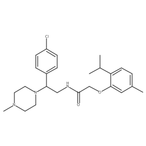 N-[2-(4-chlorophenyl)-2-(4-methylpiperazin-1-yl)ethyl]-2-[5-methyl-2-(propan-2-yl)phenoxy]acetamide Structure
