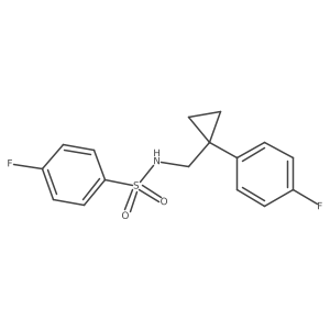 4-fluoro-N-((1-(4-fluorophenyl)cyclopropyl)methyl)benzenesulfonamide Structure
