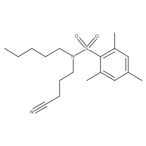 N-(3-cyanopropyl)-2,4,6-trimethyl-N-pentylbenzenesulfonamide结构式