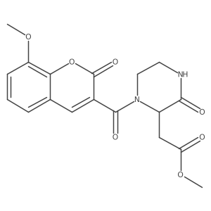 methyl 2-(1-(8-methoxy-2-oxo-2H-chromene-3-carbonyl)-3-oxopiperazin-2-yl)acetate Structure