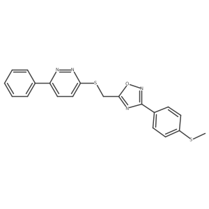 3-[({3-[4-(Methylthio)phenyl]-1,2,4-oxadiazol-5-yl}methyl)thio]-6-phenylpyridazine结构式
