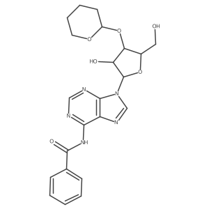 N-(9-((2R,3R,4S,5R)-3-Hydroxy-5-(hydroxymethyl)-4-(((R)-tetrahydro-2H-pyran-2-yl)oxy)tetrahydrofuran-2-yl)-9H-purin-6-yl)benzamide结构式