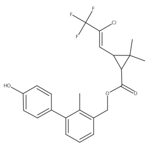 (4'-Hydroxy-2-methyl[biphenyl]-3-yl)methyl (1R,3R)-3-((1Z)-2-chloro-3,3,3-trifluoro-1-propen-1-yl)-2,2-dimethylcyclopropanecarboxylate-rel-结构式