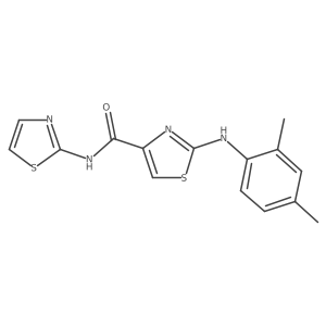2-((2,4-dimethylphenyl)amino)-N-(thiazol-2-yl)thiazole-4-carboxamide结构式