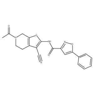 N-(6-acetyl-3-cyano-4,5,6,7-tetrahydrothieno[2,3-c]pyridin-2-yl)-5-phenylisoxazole-3-carboxamide Structure