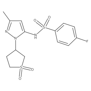 N-(1-(1,1-dioxidotetrahydrothiophen-3-yl)-3-methyl-1H-pyrazol-5-yl)-4-fluorobenzenesulfonamide Structure