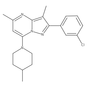 2-(3-Chlorophenyl)-3,5-dimethyl-7-(4-methylpiperidin-1-yl)pyrazolo[1,5-a]pyrimidine Structure