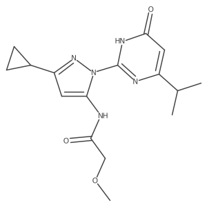 N-(3-cyclopropyl-1-(4-isopropyl-6-oxo-1,6-dihydropyrimidin-2-yl)-1H-pyrazol-5-yl)-2-methoxyacetamide Structure