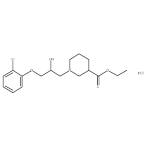 Ethyl 1-[3-(2-bromophenoxy)-2-hydroxypropyl]piperidine-3-carboxylate hydrochloride结构式