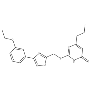 2-(((3-(3-ethoxyphenyl)-1,2,4-oxadiazol-5-yl)methyl)thio)-6-propylpyrimidin-4(3H)-one Structure