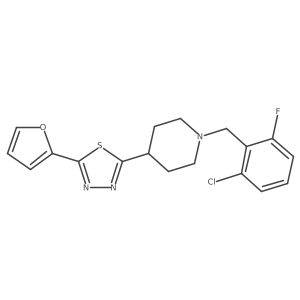 2-(1-(2-Chloro-6-fluorobenzyl)piperidin-4-yl)-5-(furan-2-yl)-1,3,4-thiadiazole Structure