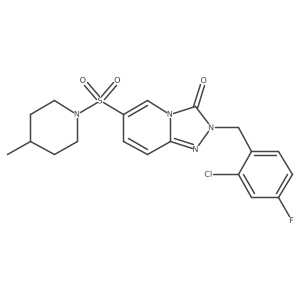 2-(2-chloro-4-fluorobenzyl)-6-((4-methylpiperidin-1-yl)sulfonyl)-[1,2,4]triazolo[4,3-a]pyridin-3(2H)-one Structure