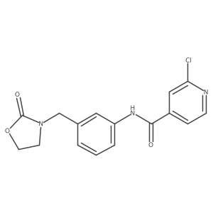 2-chloro-N-{3-[(2-oxo-1,3-oxazolidin-3-yl)methyl]phenyl}pyridine-4-carboxamide结构式