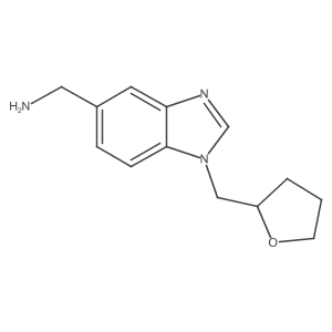 (1-((tetrahydrofuran-2-yl)methyl)-1H-benzo[d]imidazol-5-yl)methanamine结构式