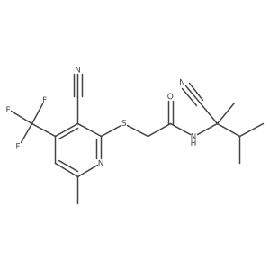 N-(1-cyano-1,2-dimethylpropyl)-2-{[3-cyano-6-methyl-4-(trifluoromethyl)pyridin-2-yl]sulfanyl}acetamide Structure