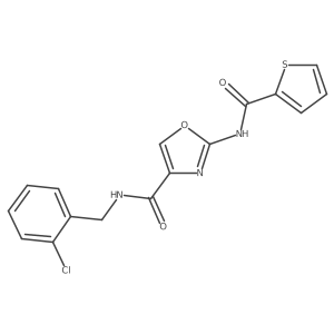 N-(2-chlorobenzyl)-2-(thiophene-2-carboxamido)oxazole-4-carboxamide结构式