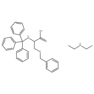 N-ethylethanamine;(2S)-3-phenylmethoxy-2-(tritylamino)propanoic acid结构式