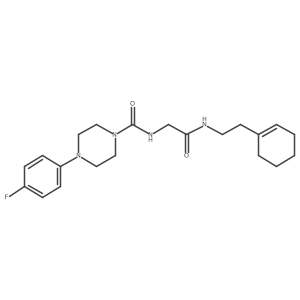 N-(2-{[2-(cyclohex-1-en-1-yl)ethyl]amino}-2-oxoethyl)-4-(4-fluorophenyl)piperazine-1-carboxamide结构式