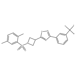 5-(1-((2,5-Dimethylphenyl)sulfonyl)azetidin-3-yl)-3-(3-(trifluoromethyl)phenyl)-1,2,4-oxadiazole结构式