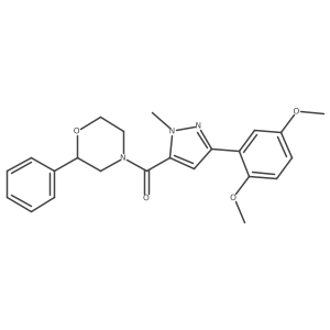 (3-(2,5-dimethoxyphenyl)-1-methyl-1H-pyrazol-5-yl)(2-phenylmorpholino)methanone结构式