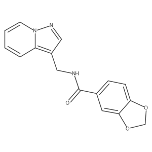 N-(pyrazolo[1,5-a]pyridin-3-ylmethyl)benzo[d][1,3]dioxole-5-carboxamide结构式