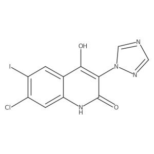 7-chloro-4-hydroxy-6-iodo-3-(1,2,4-triazol-1-yl)-1H-quinolin-2-one Structure