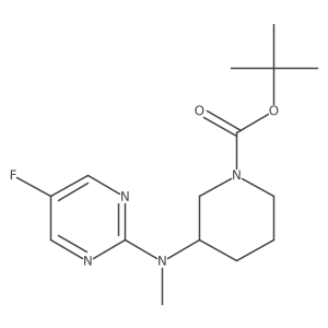 (S)-tert-butyl 3-((5-fluoropyrimidin-2-yl)(methyl)amino)piperidine-1-carboxylate结构式