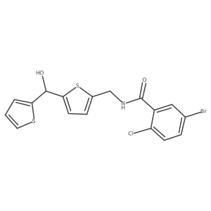 5-Bromo-2-chloro-N-({5-[hydroxy(thiophen-2-YL)methyl]thiophen-2-YL}methyl)benzamide Structure