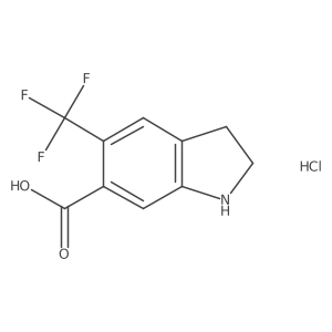 5-(trifluoromethyl)-2,3-dihydro-1H-indole-6-carboxylic acid hydrochloride结构式