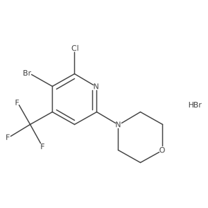4-[5-Bromo-6-chloro-4-(trifluoromethyl)-2-pyridyl]morpholine hydrobromide结构式