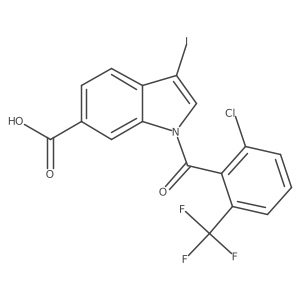 1-(2-chloro-6-(trifluoromethyl)benzoyl)-3-iodo-1H-indole-6-carboxylic acid结构式